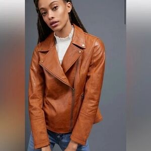 Anthropologie Robyn Faux Leather Moto Jacket